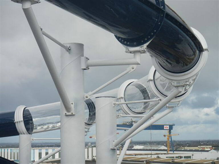 water slide in a water park 