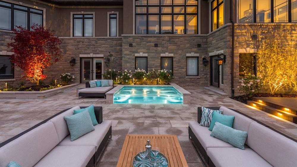 small pool on outdoor patio